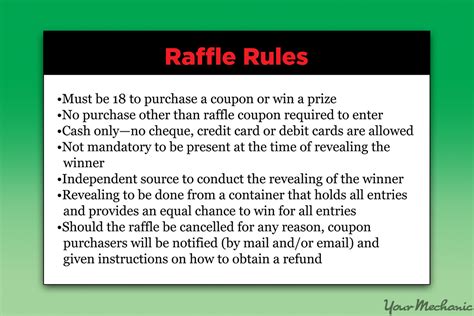 rules for running a raffle.